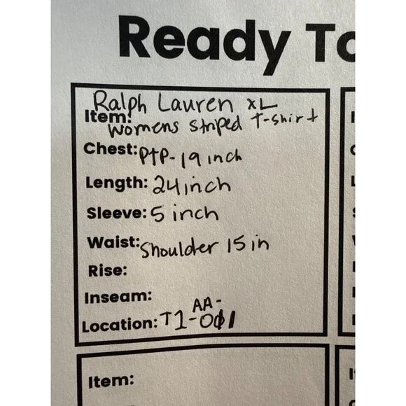 Ralph Lauren Womens XL Striped T-Shirt Black/White Cotton Short Sleeve Crew Neck - Picture 6 of 6